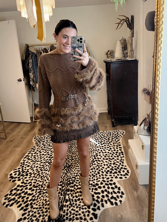 Fur Trim Sweater
