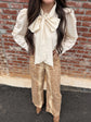 Deer Print Pants - Wide Leg