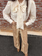 Deer Print Pants - Wide Leg