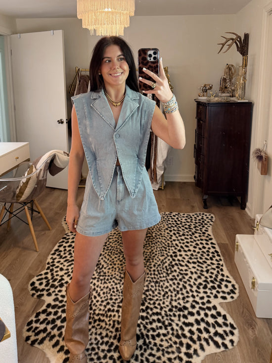 Denim Romper