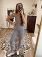 Black Gingham Athletic Set