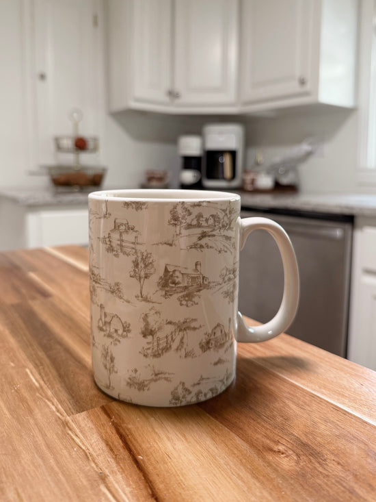 Tan Toile Mug
