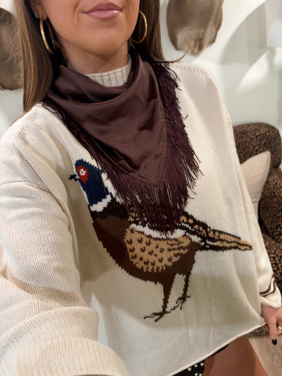 Fringe Scarf - Brown