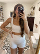 Beige Gingham Athletic Set