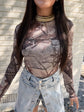Camo Mesh Top