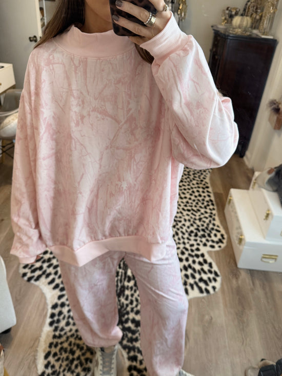 Pink Camo Mockneck