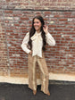 Deer Print Pants - Wide Leg