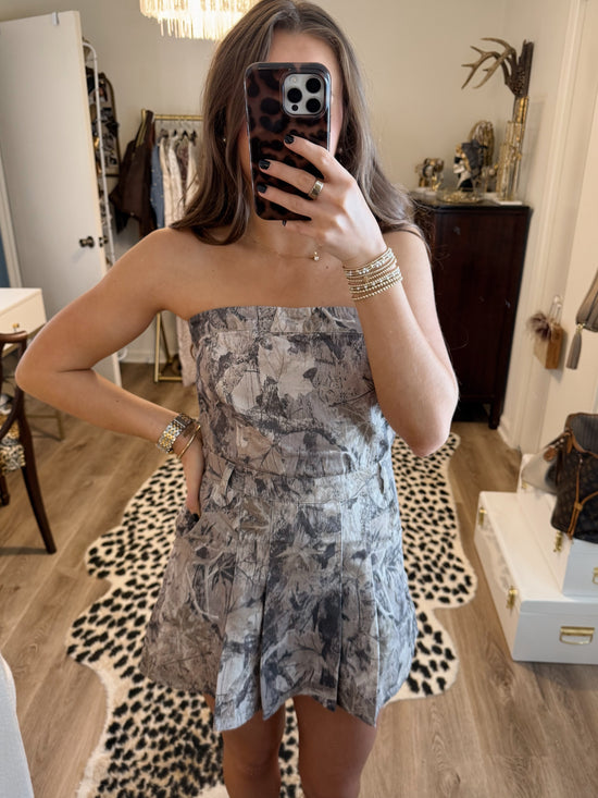 Camo Strapless Dress