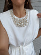 Flower Bib Pearl Necklace