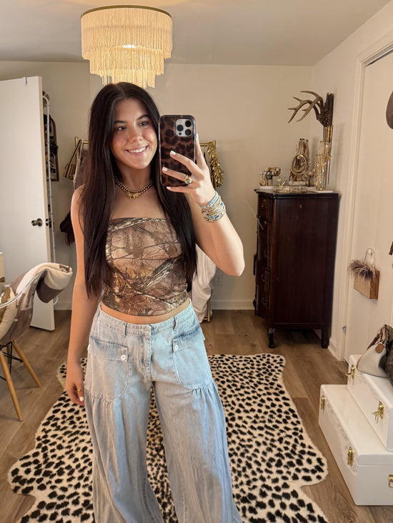 Camo Bandeau Top